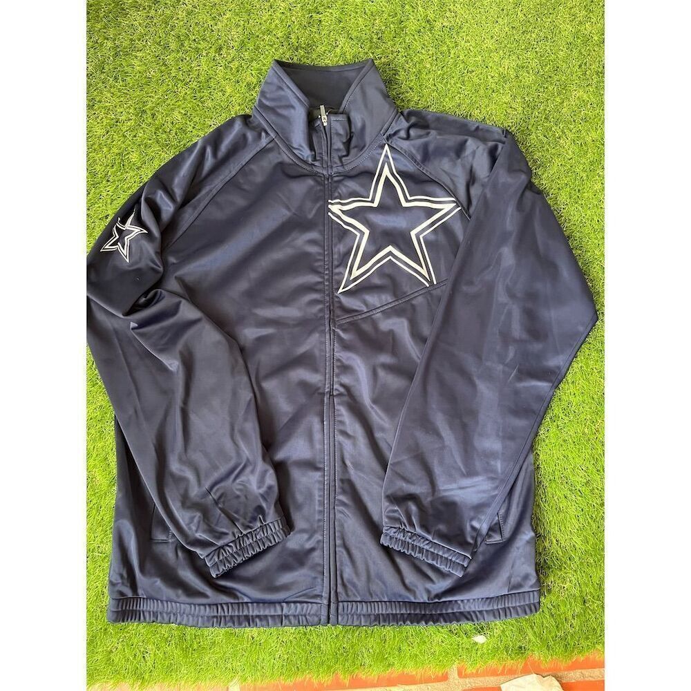 Dallas Cowboys‎ Men's 2XL Blue Full-Zip Windbreaker Jacket NFL Official